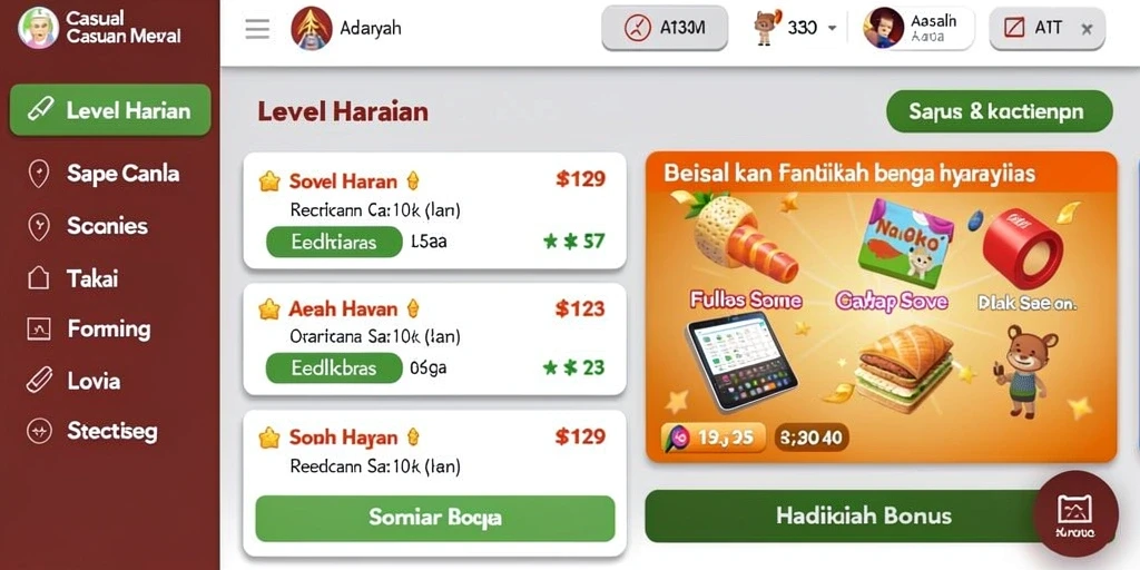 Tangkapan layar ketiga menampilkan hadiah yang bisa didapatkan.